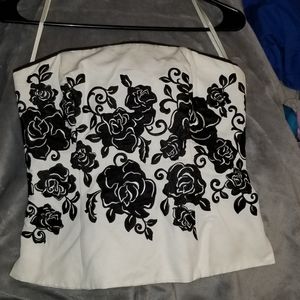 White House Black Market Strabless Top